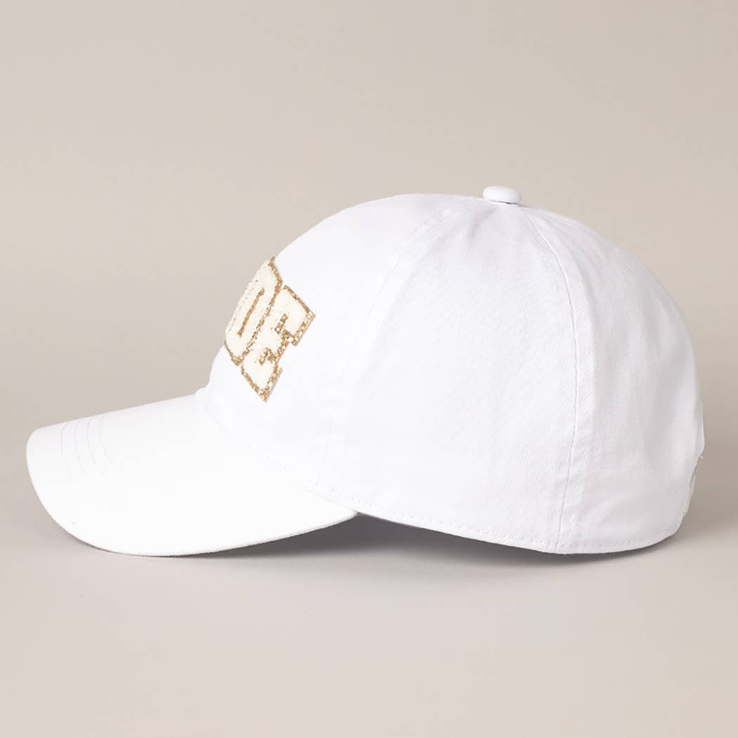 Fashion City - BRIDE Chenille Letter Patch Cotton Baseball Cap
