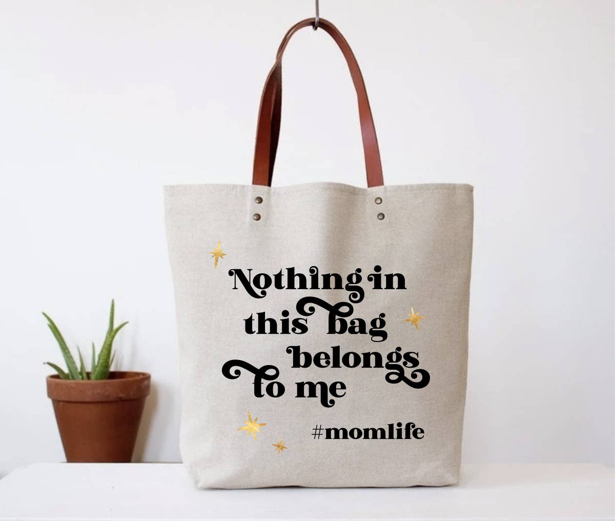 FUN CLUB - Hashtag Mom Life Tote Bag (spring, mothers day, gifts