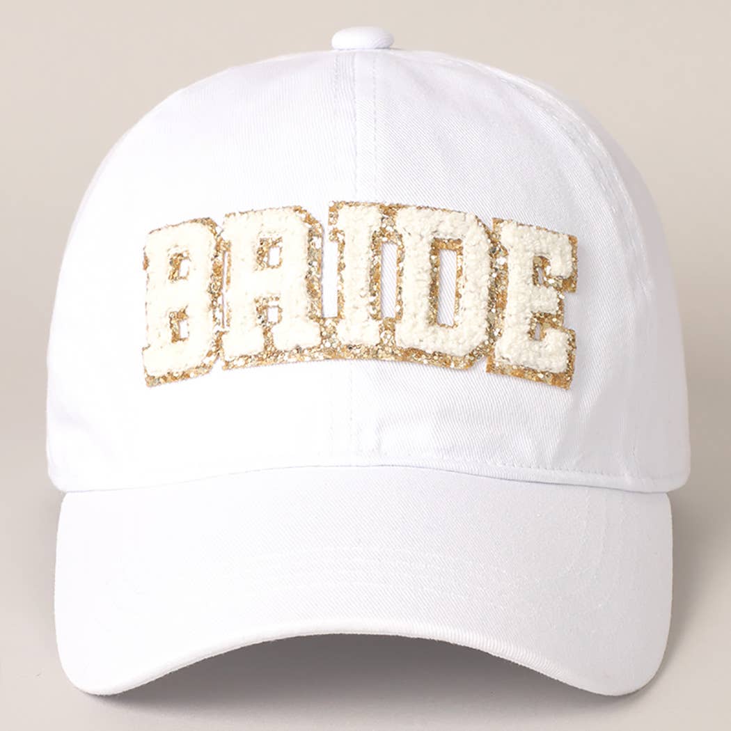 Fashion City - BRIDE Chenille Letter Patch Cotton Baseball Cap