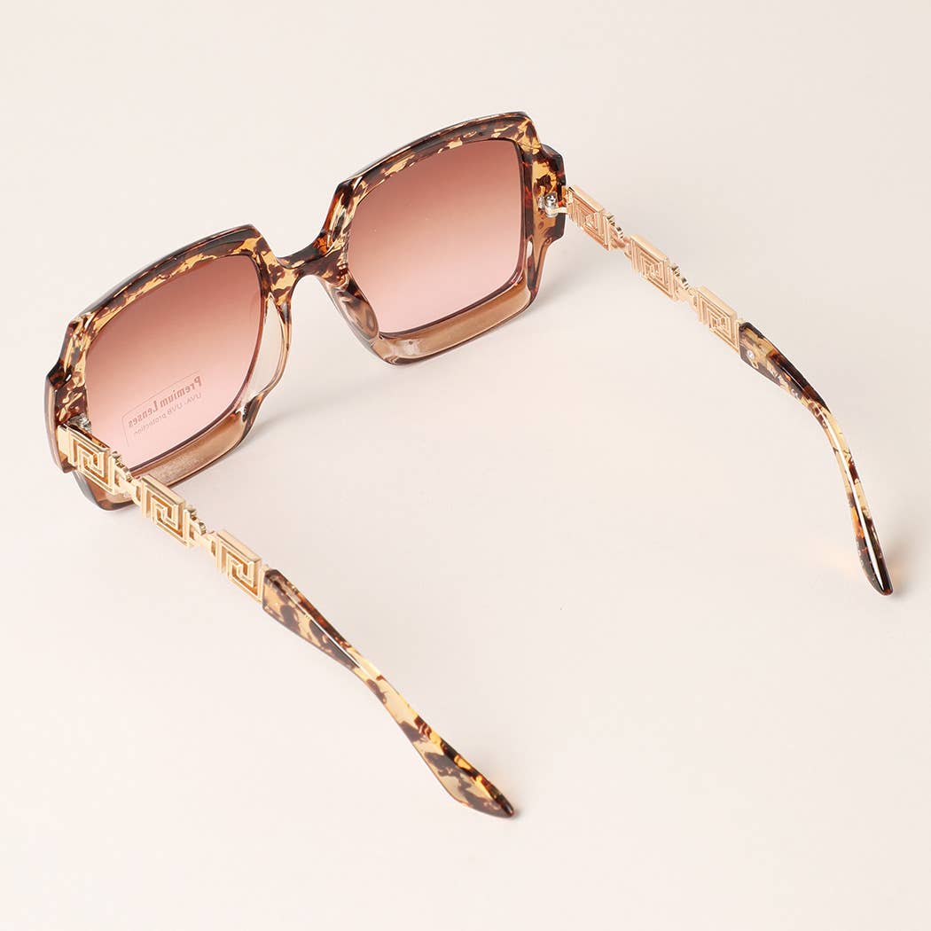 Fashion City - Large Square Shape Mix Color Frame Sunglasses