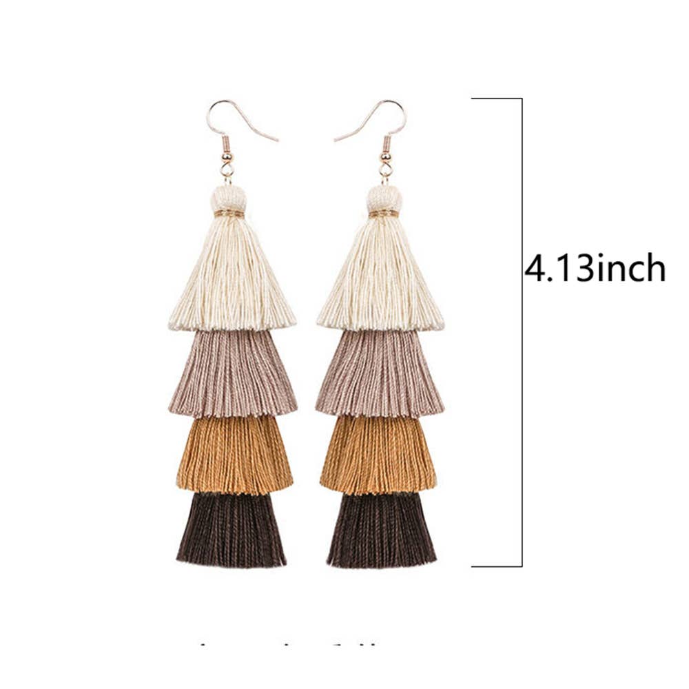 Bohemian Long Tassel Fringe Earrings Hand Made