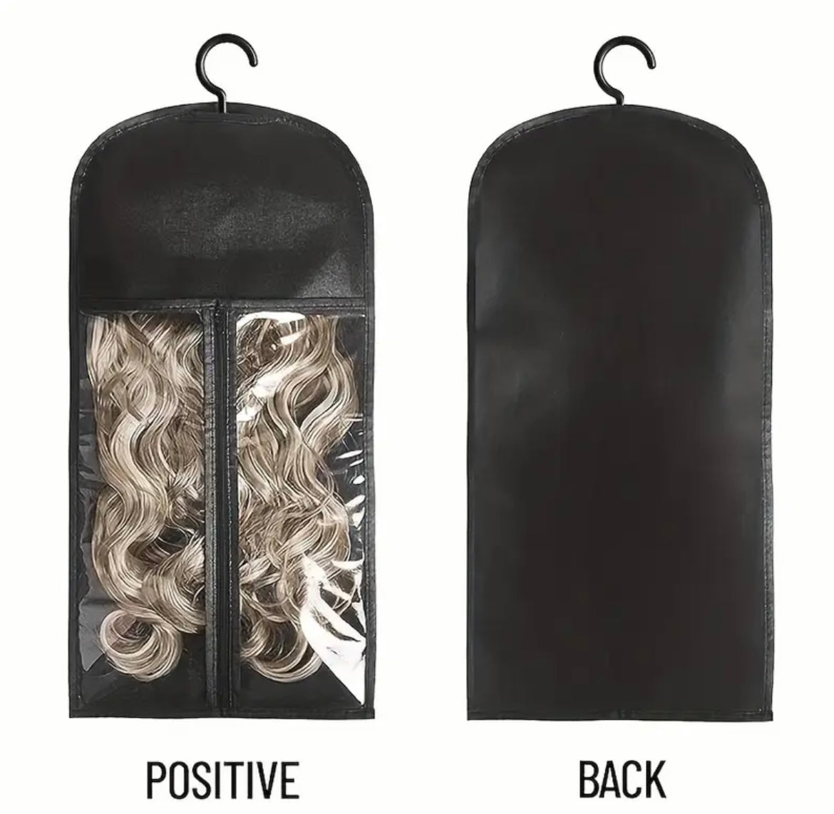 Hair Extension and Wig Storage Bags with Hangers