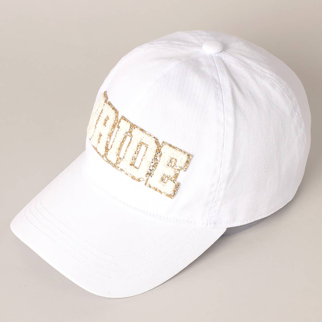 Fashion City - BRIDE Chenille Letter Patch Cotton Baseball Cap
