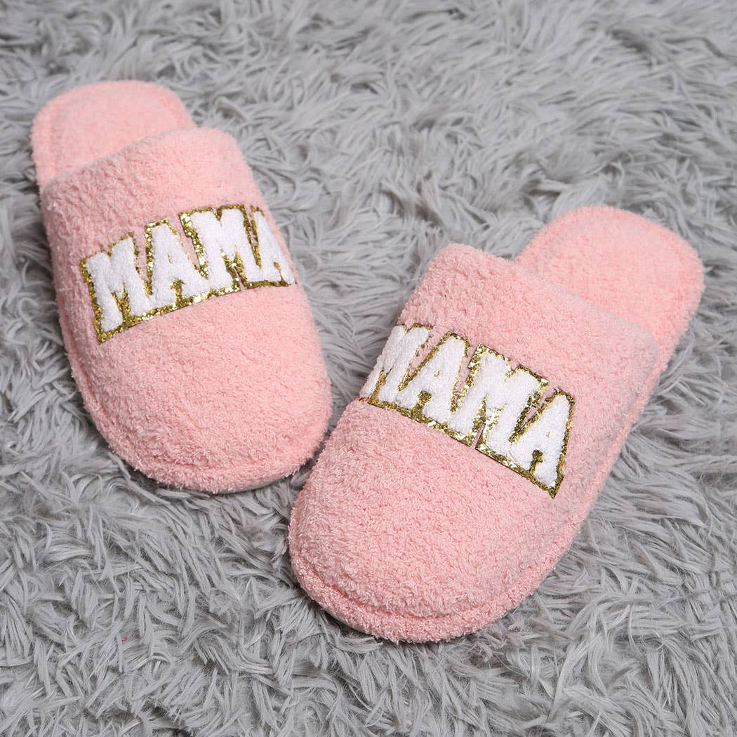 Fashion City - MAMA Chenille Patched Home Slippers