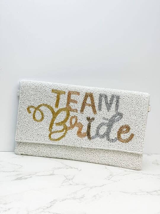 Bride Collection-'Team Bride' Beaded Convertible Crossbody Bag