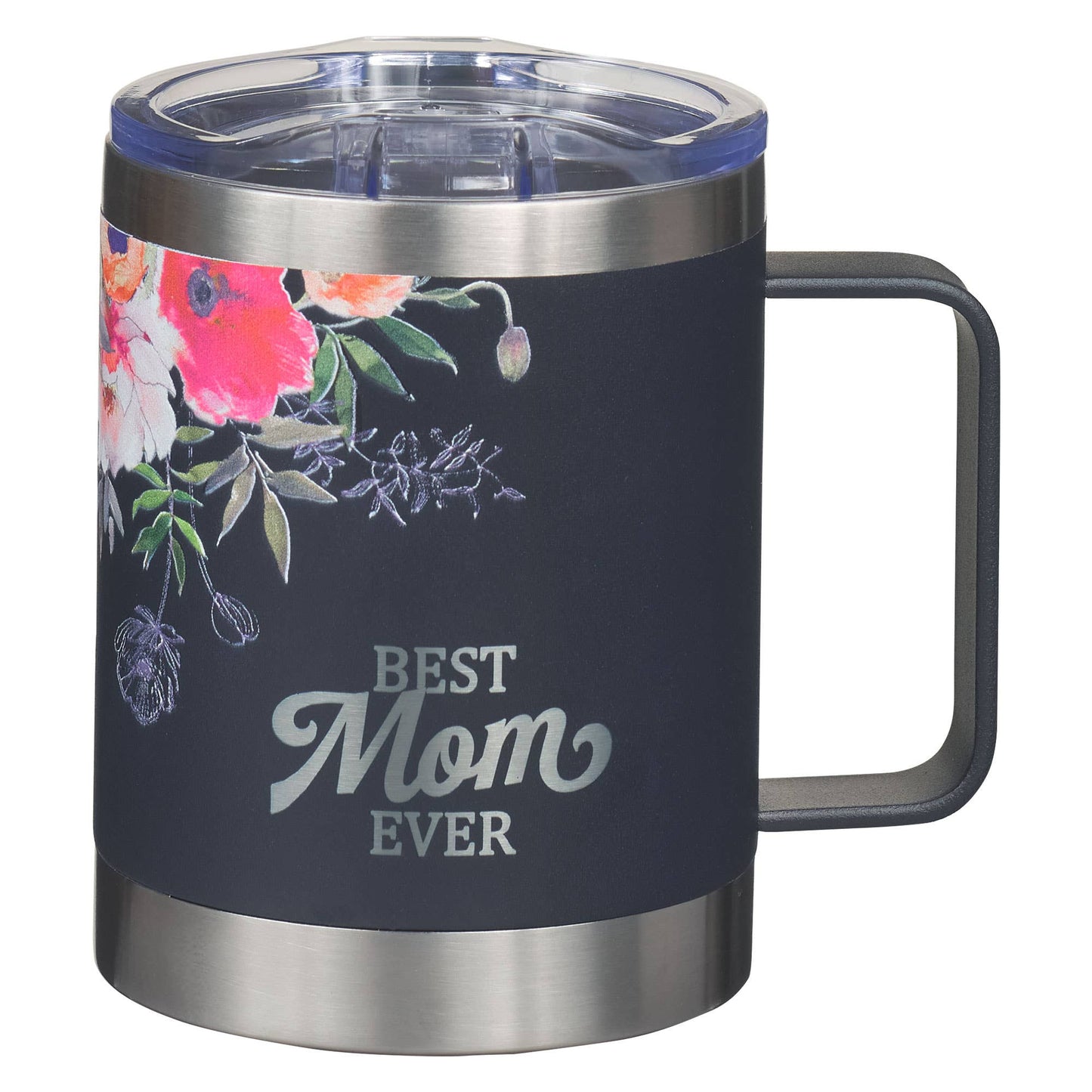 Christian Art Gifts - Mug SS Camp Navy Floral Best Mom Ever