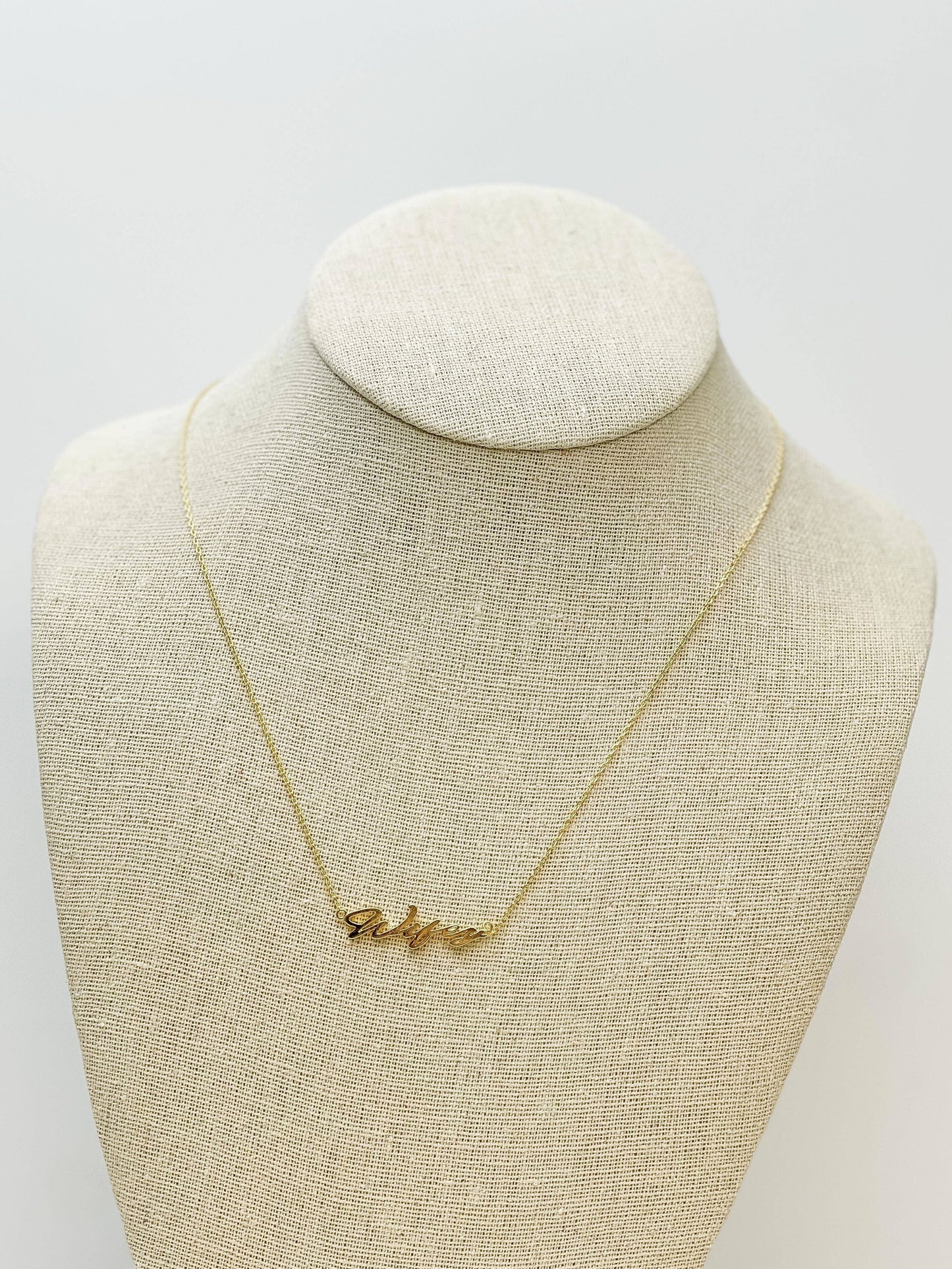 'Wifey' Gold Dipped Pendant Necklace