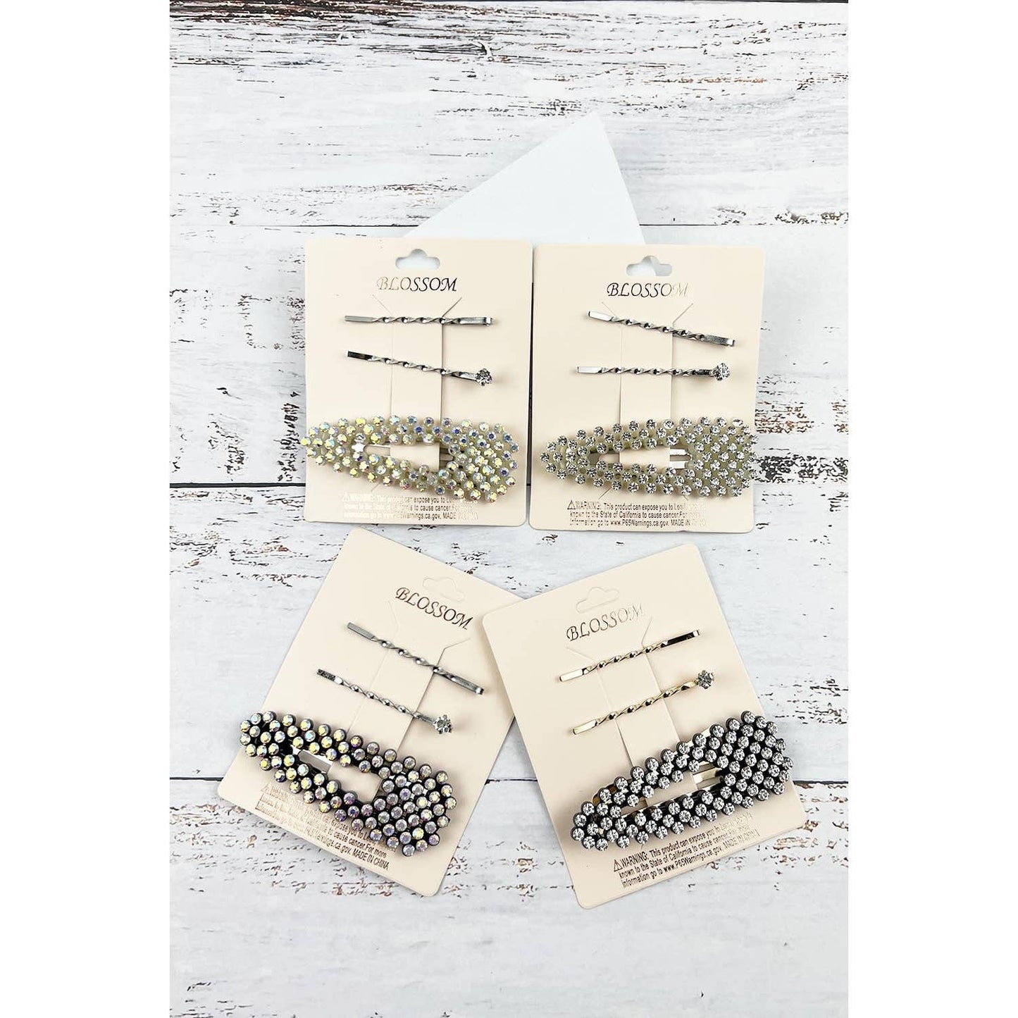 RHINESTONE HAIR CLIP-3 PIECES SET