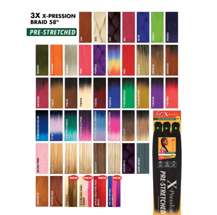 SENSATIONNEL 3X X-PRESSION PRE-STRETCHED BRAID 58"