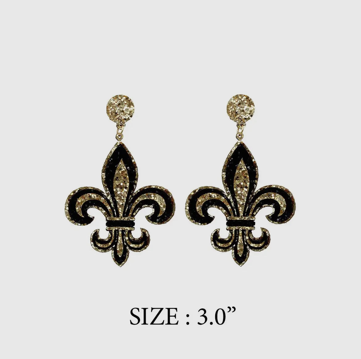 JHP Collection-Fleur De Lis Glitter Leather Post Earring