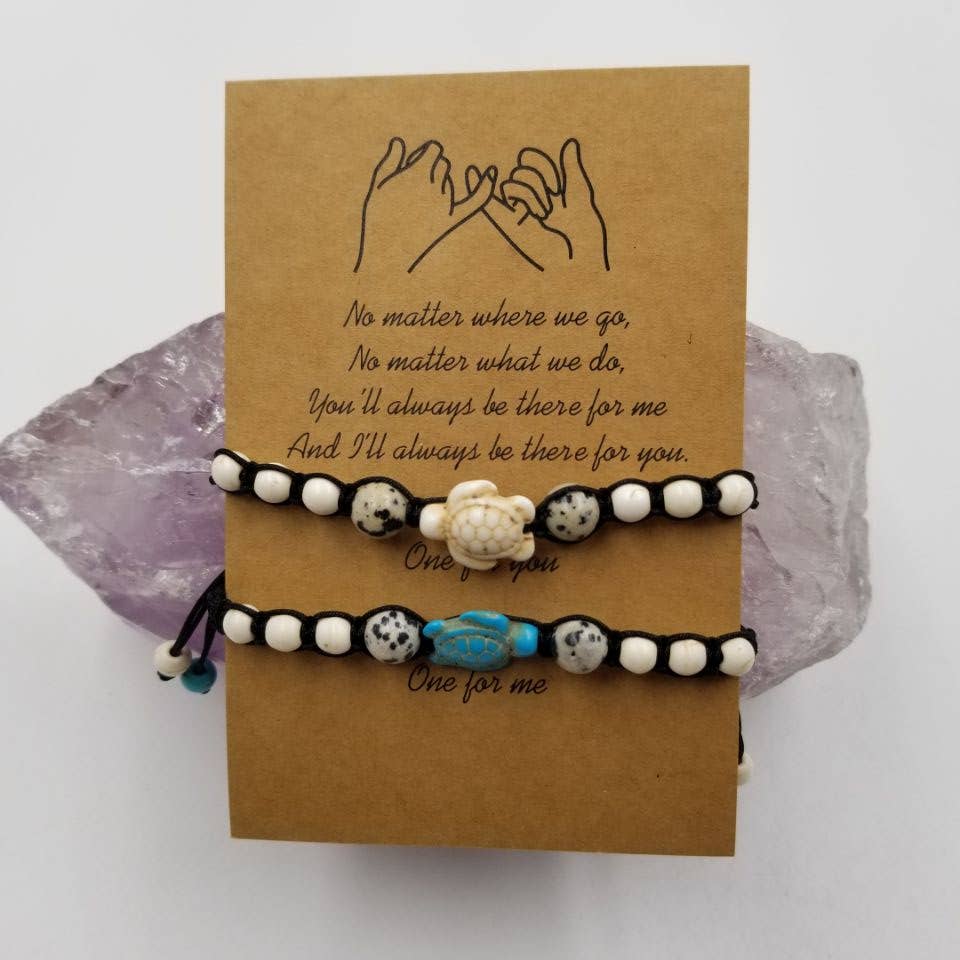 Magnolia Jewelry- Turquoise Turtle Friendship Bracelet - Set Of 2
