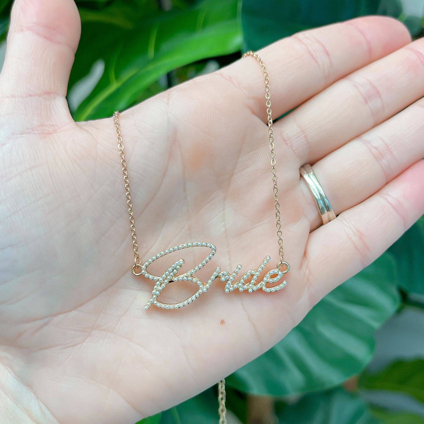 Bride Collection-Pearl-Studded 'Bride' Necklace