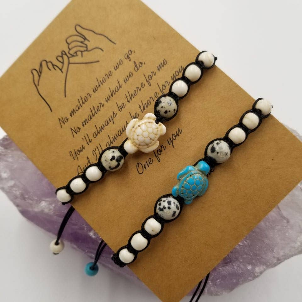 Magnolia Jewelry- Turquoise Turtle Friendship Bracelet - Set Of 2