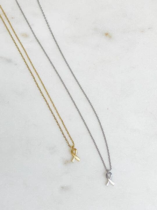 Cancer Awareness Ribbon Pendant Necklaces