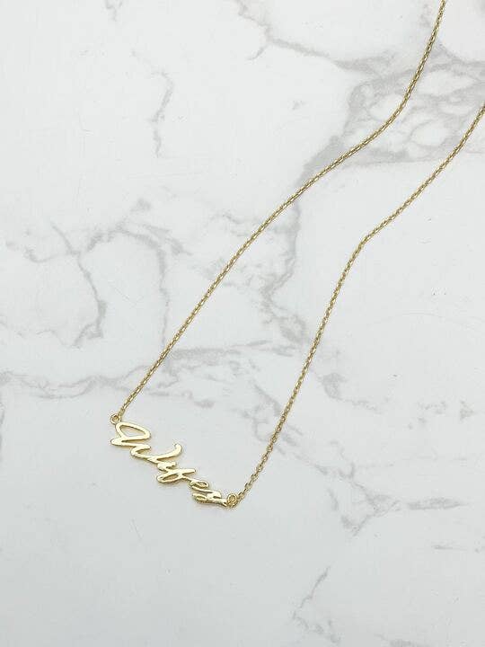 'Wifey' Gold Dipped Pendant Necklace