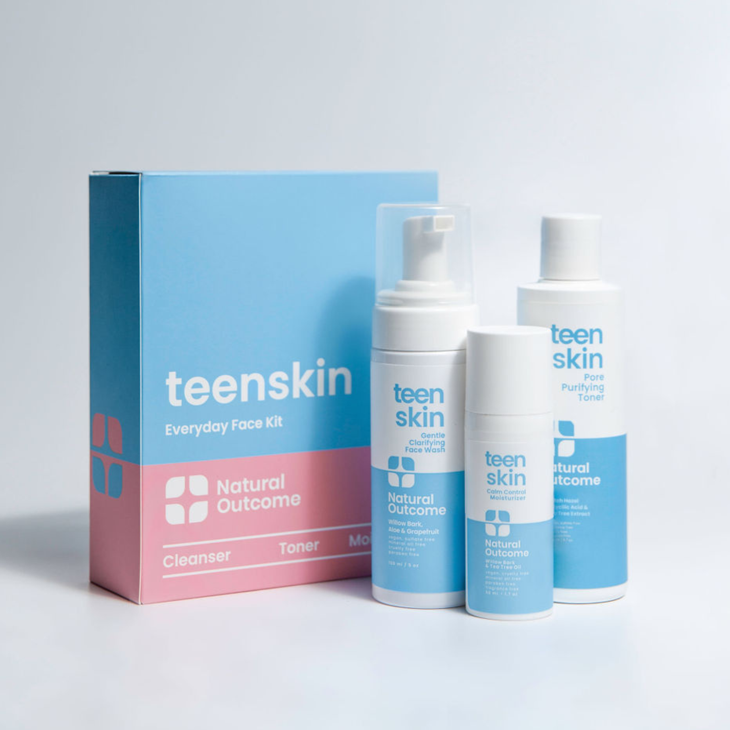 Natural Outcome Skincare-Teen Skin Kit - 3-Step Acne Clarifying Regimen