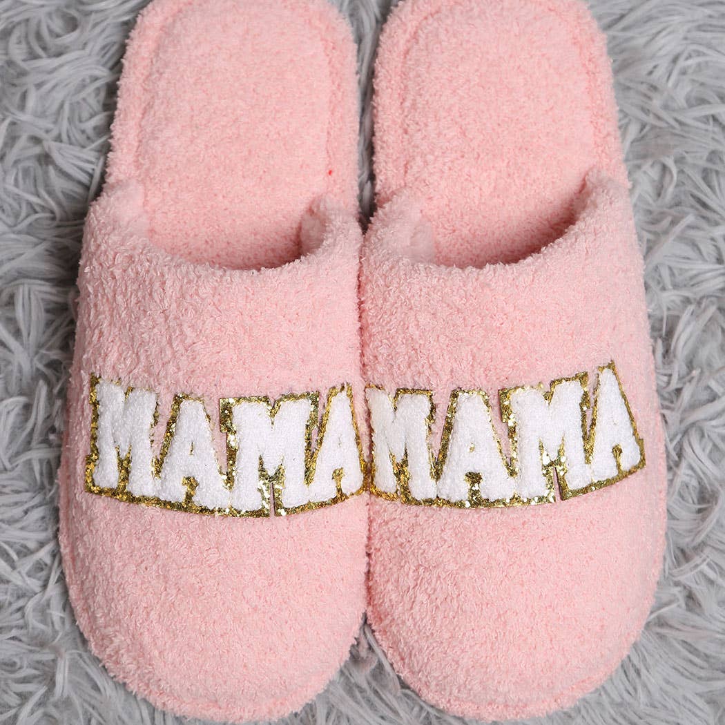 Fashion City - MAMA Chenille Patched Home Slippers