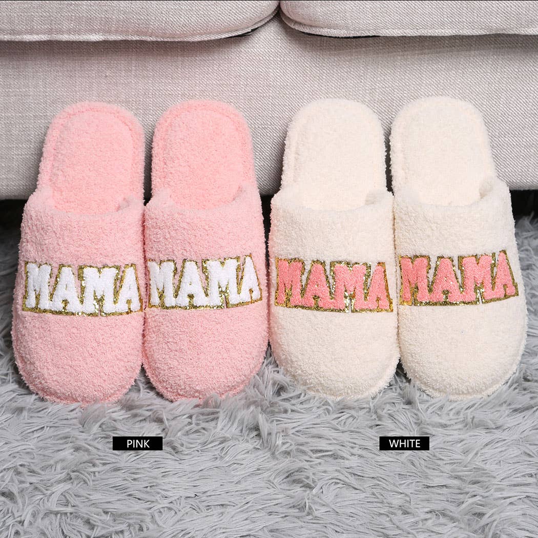 Fashion City - MAMA Chenille Patched Home Slippers