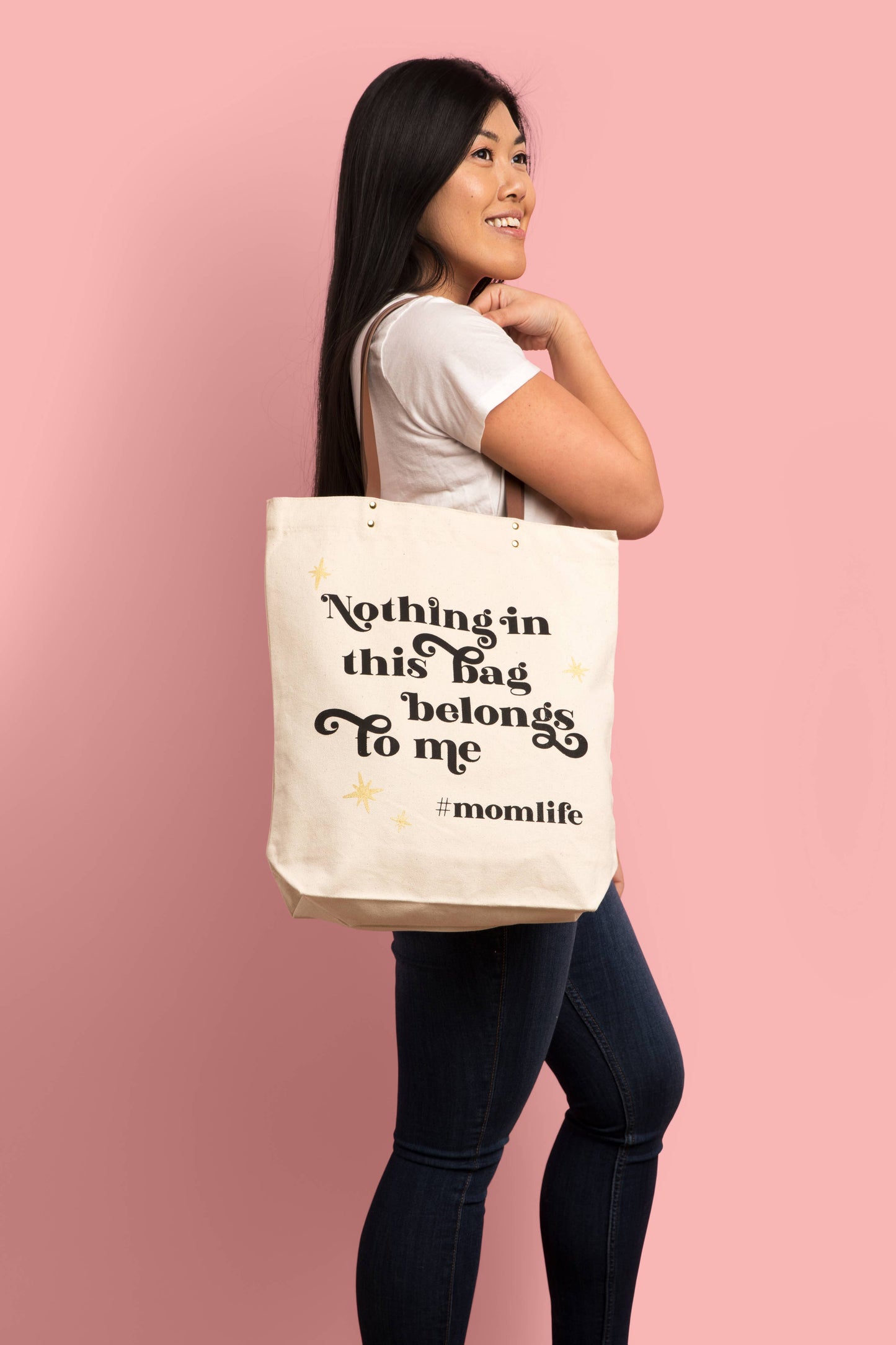 FUN CLUB - Hashtag Mom Life Tote Bag (spring, mothers day, gifts