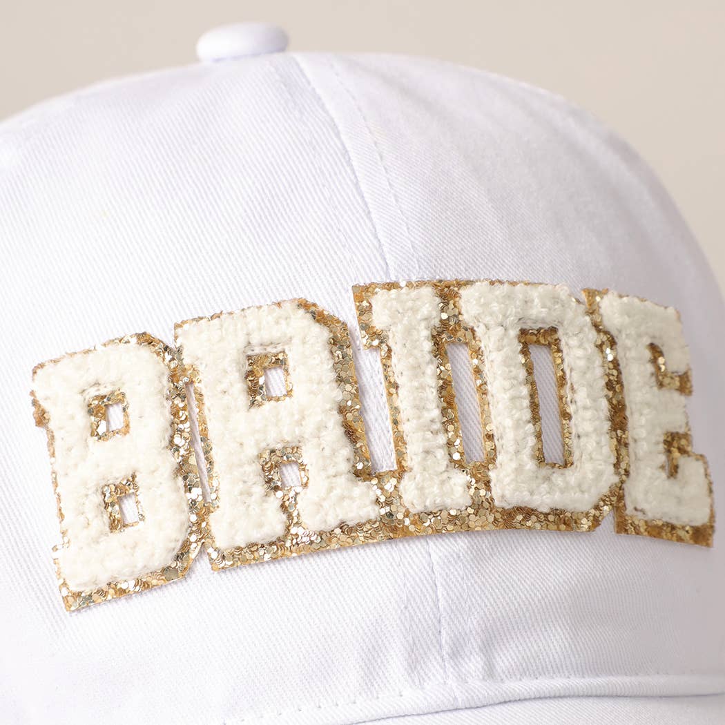 Fashion City - BRIDE Chenille Letter Patch Cotton Baseball Cap