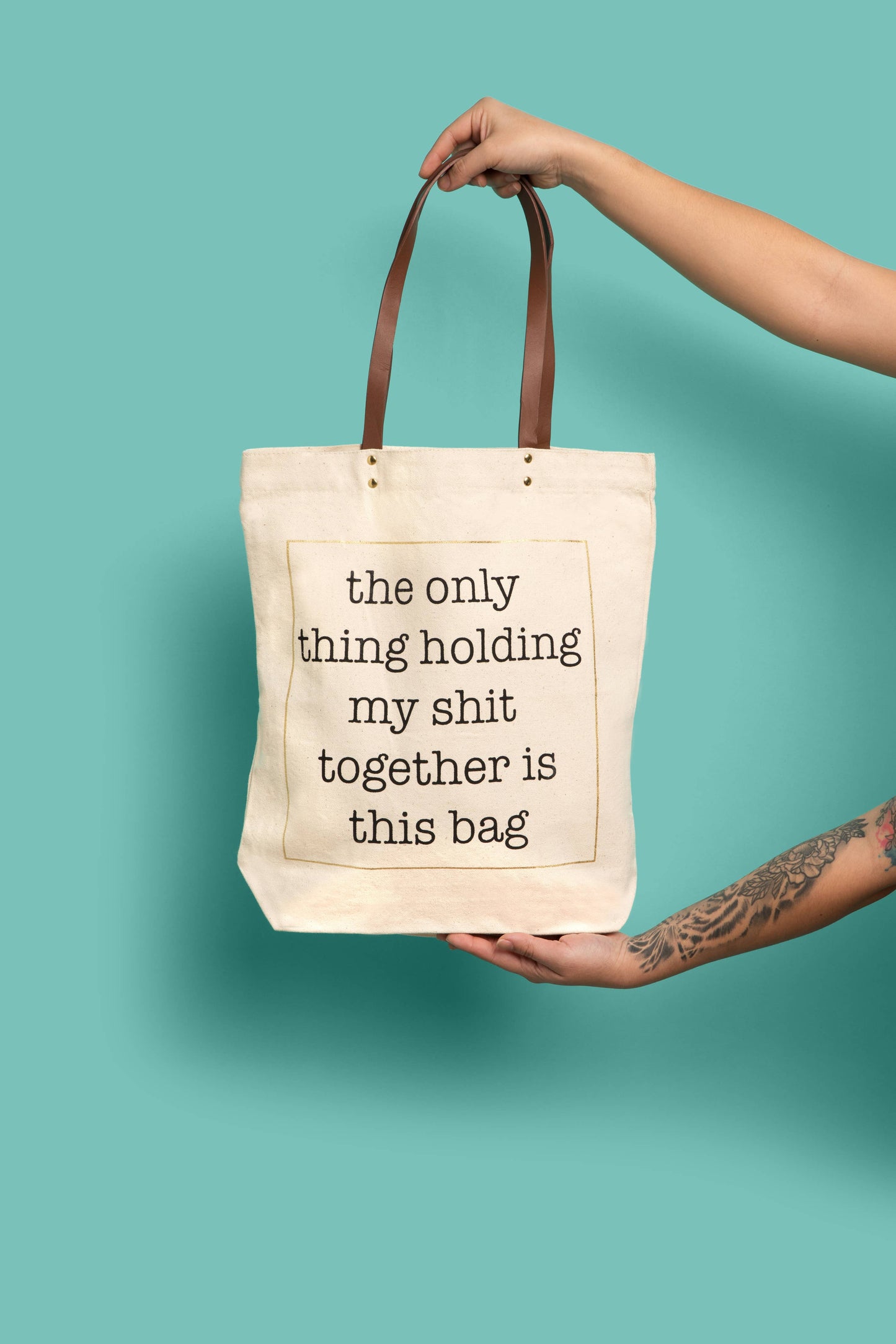 FUN CLUB - Shit Together Tote Bag (funny mom grocery unique canvas)