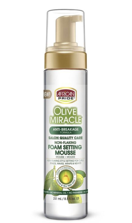 African Pride Olive Miracle Foam Setting Mousse 8.5oz