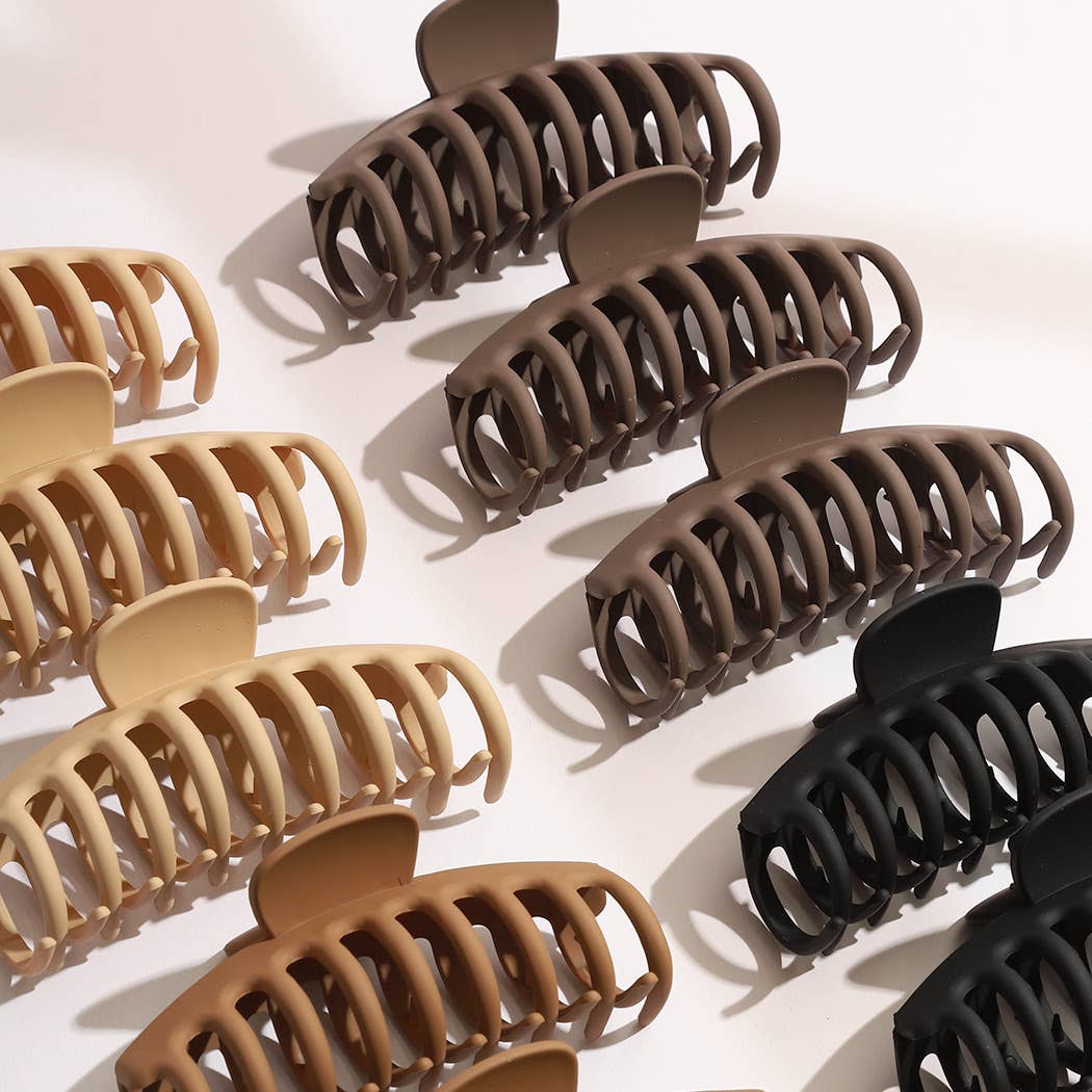 Fashion City - Solid Colored Oval Large Hair Claw Clips