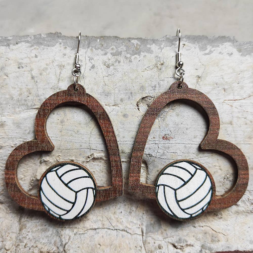 Volleyball Geometry Love Hollow Earrings