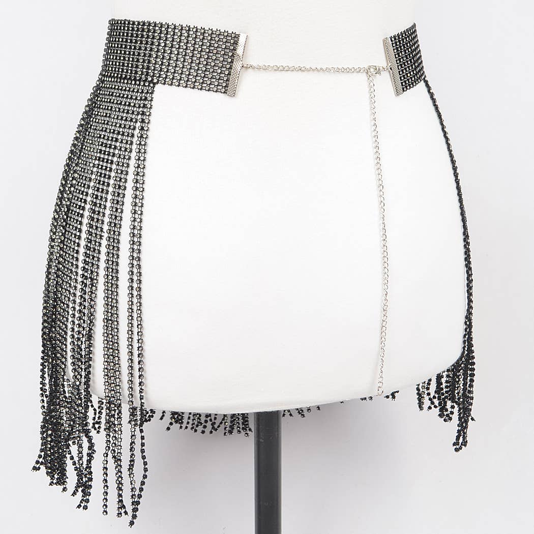Rhinestone Fringe Belt