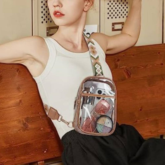Transparent Strap Women's Singles Backpack