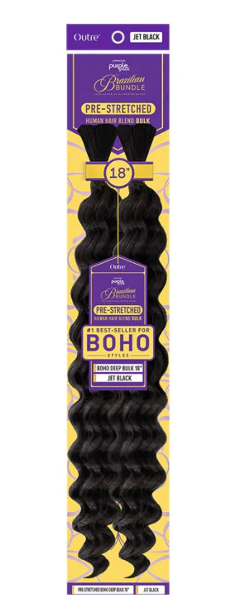 Purple Pack Brazilian - Pre-stretched Loose Deep Bulk 18"