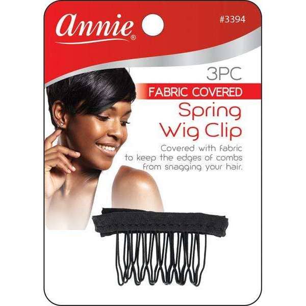 Spring Wig Clip with Fabric 3ct Black