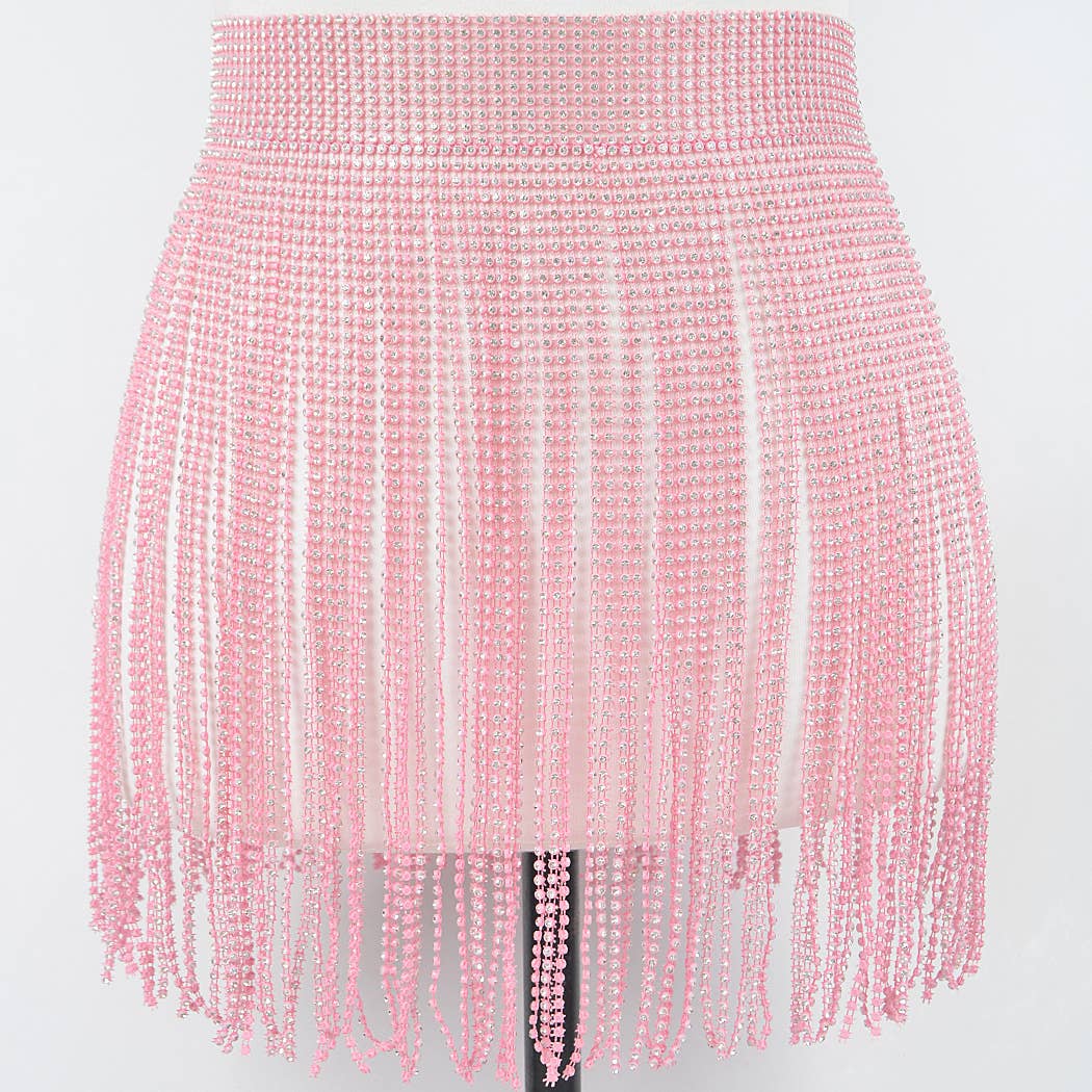 Rhinestone Fringe Belt
