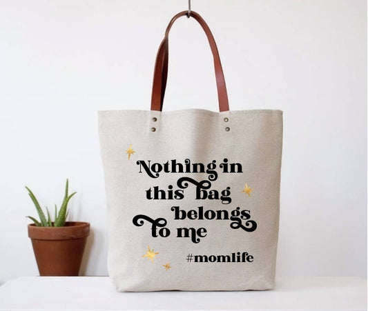 FUN CLUB - Hashtag Mom Life Tote Bag (spring, mothers day, gifts
