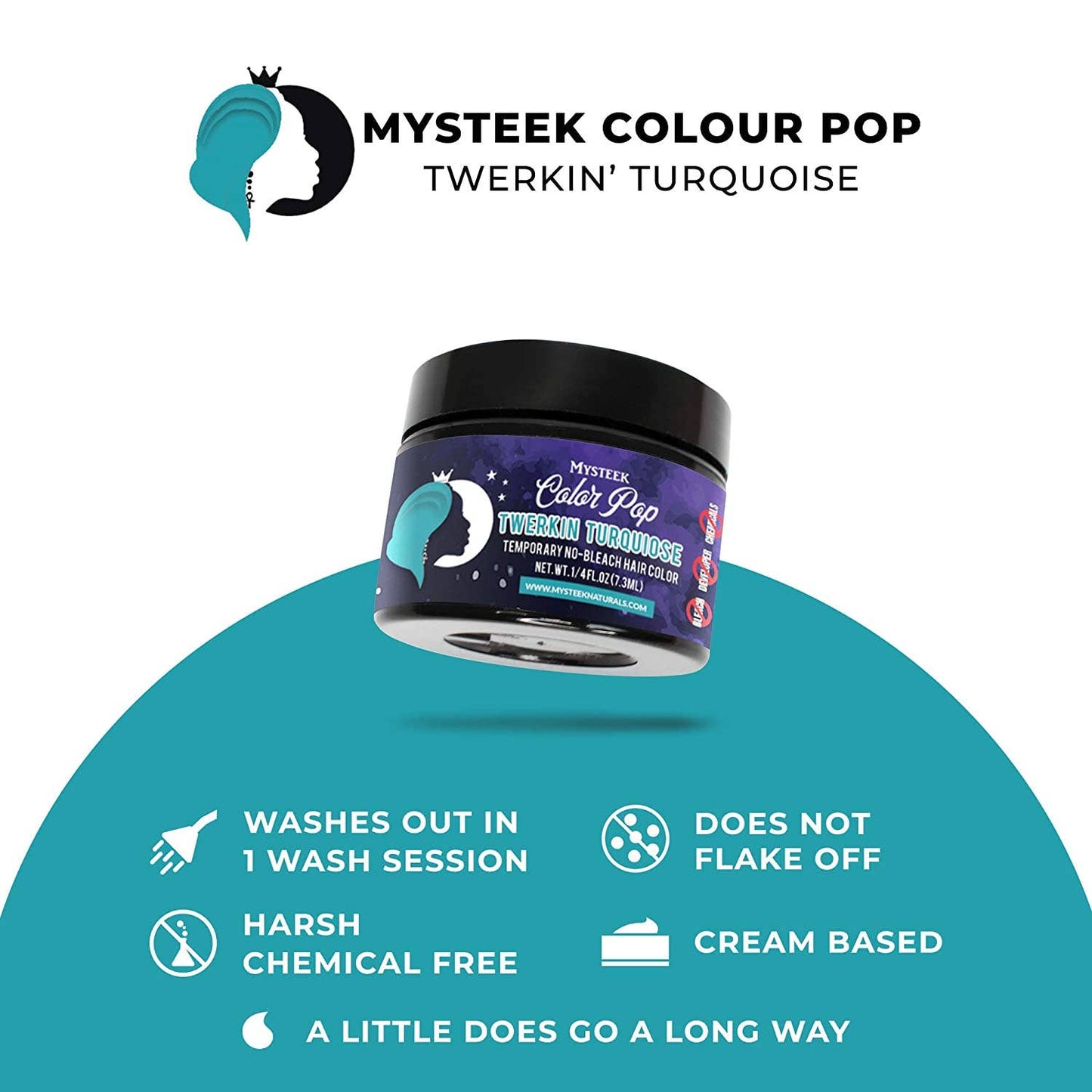 Mysteek Naturals Color Pop Twerkin Turquoise