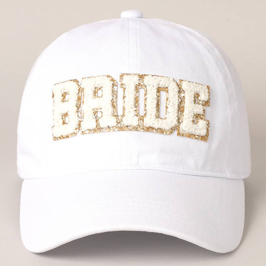 Fashion City - BRIDE Chenille Letter Patch Cotton Baseball Cap