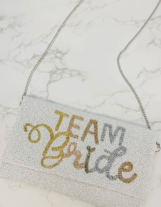 Beaded Convertible Crossbody Bag ‘Team Bride’