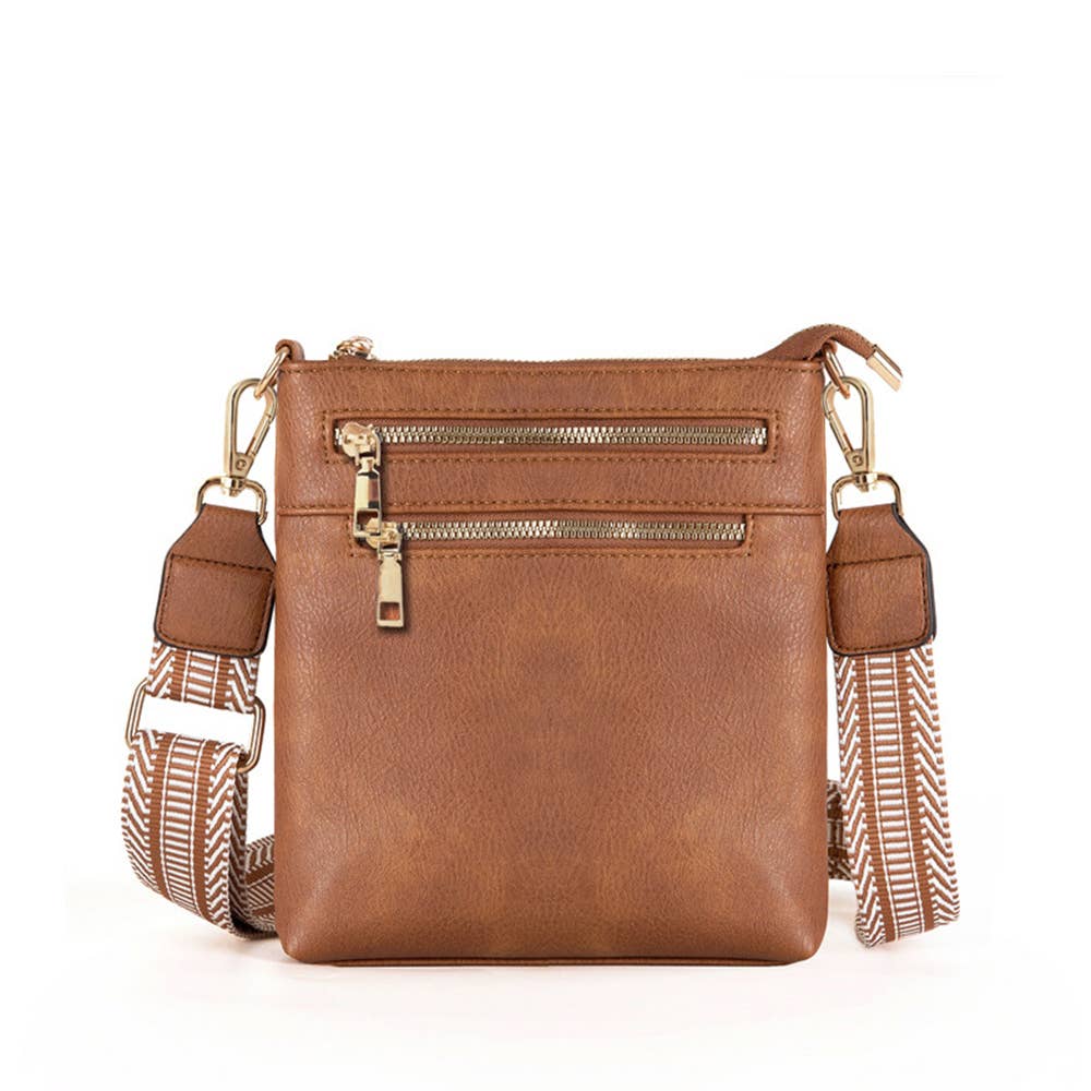 Retro Contrasting PU Leather Crossbody Bag