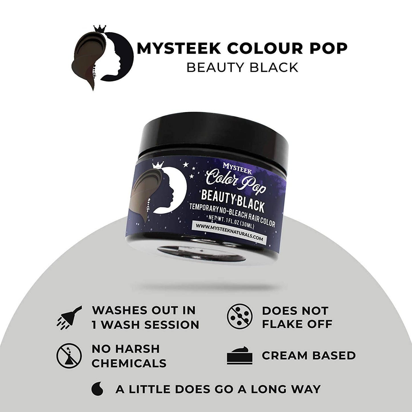 Mysteek Naturals Color Pop Beauty Black