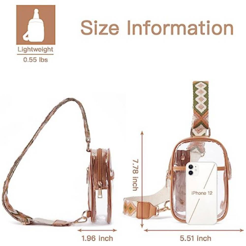 Transparent Strap Women's Singles Backpack