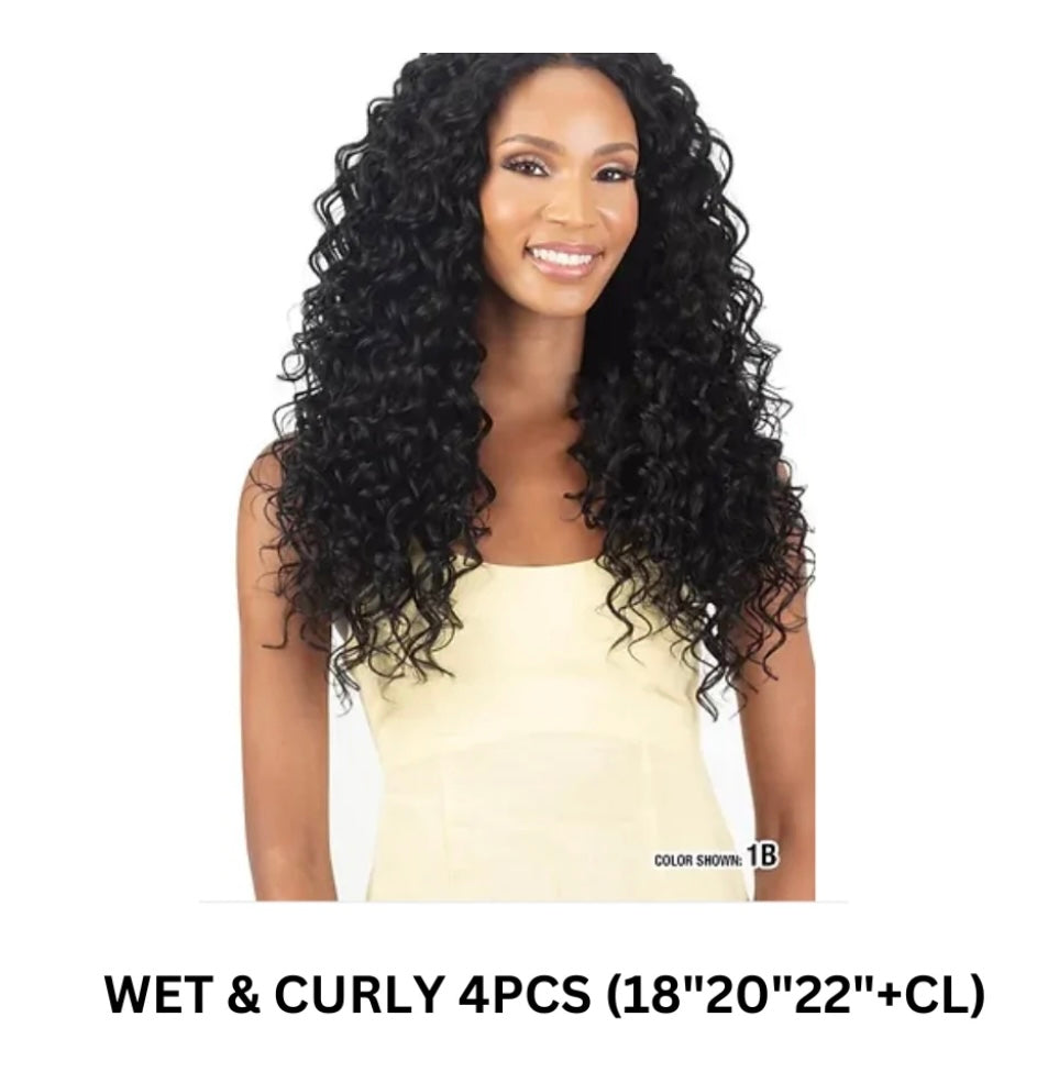 Mayde Beauty Bloom Bundle Wet&Curly 4pcs (18"20"22"+CL)