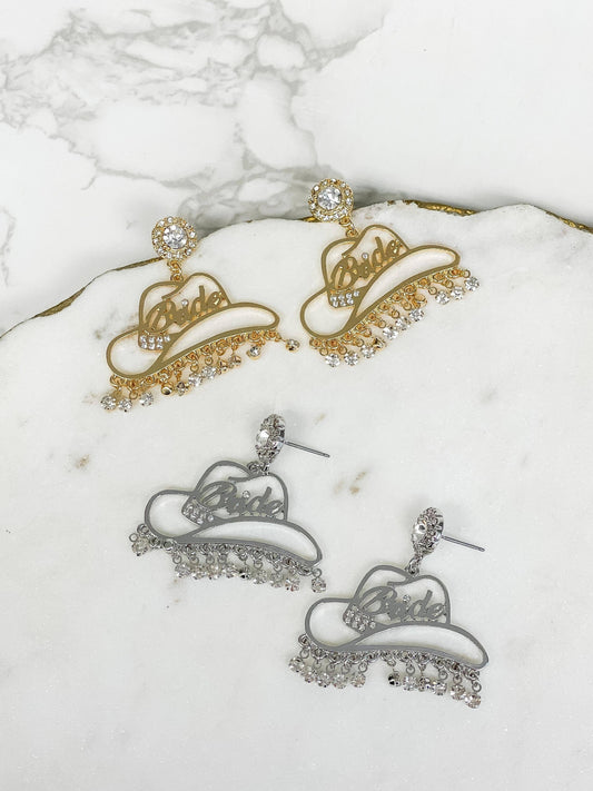 Cowgirl Bride Crystal Dangle Earrings