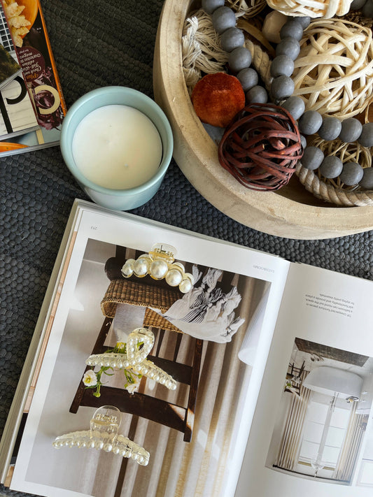 Frosting Company - Small/Medium Hair Claw Clips  - Fancy Pearls