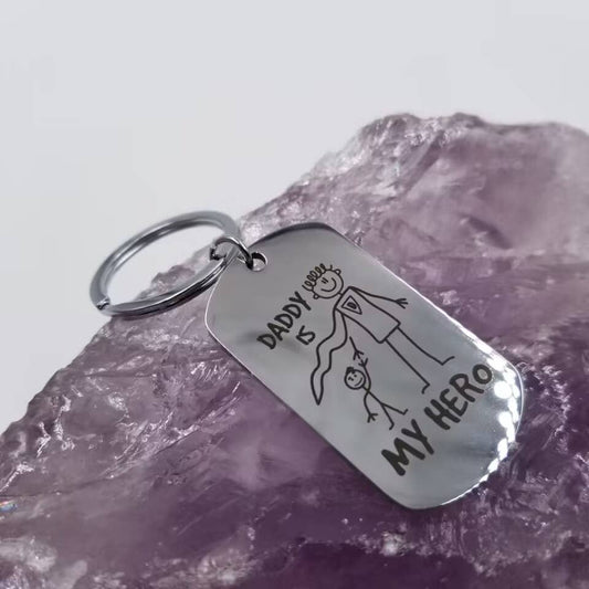 Magnolia Jewelry- DADDY IS MY HERO Keychain - Father's Gift