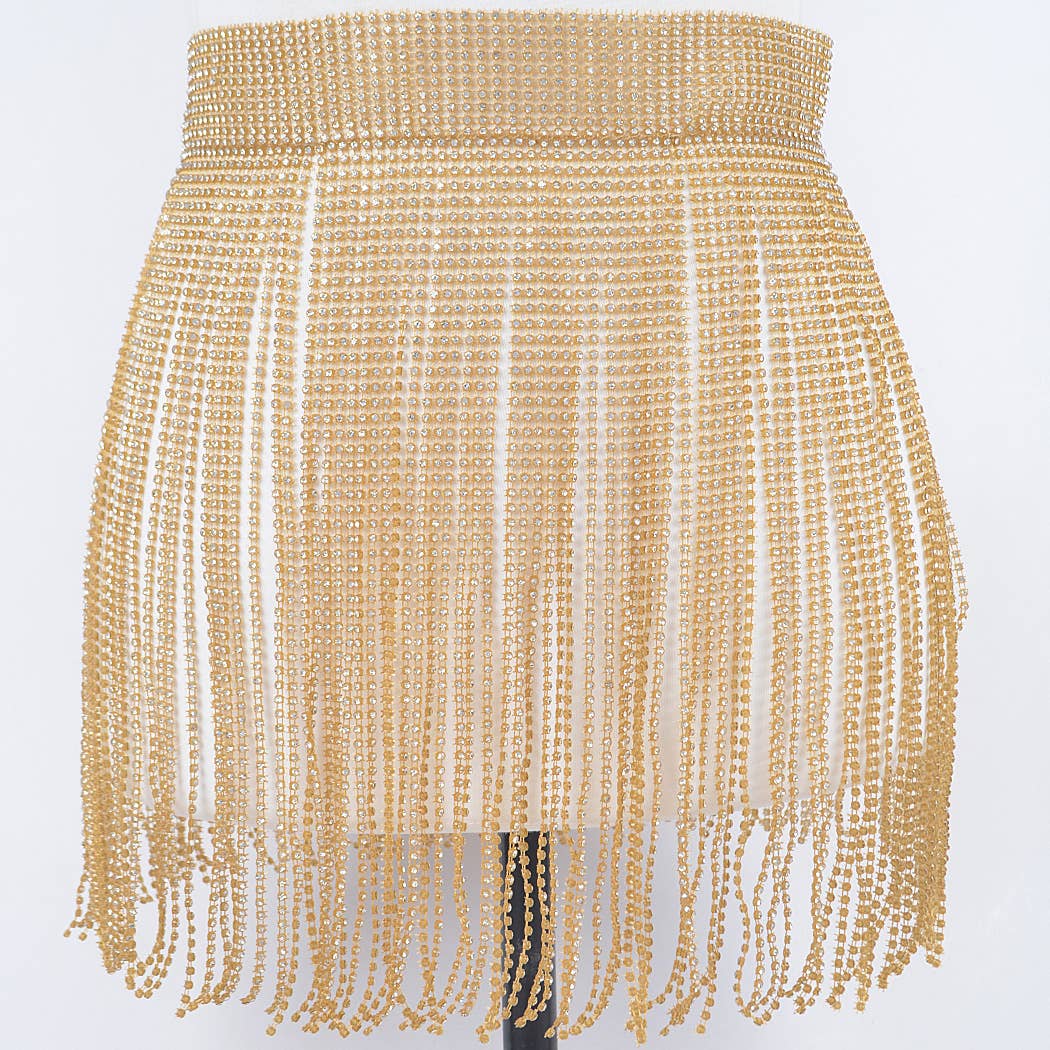 Rhinestone Fringe Belt