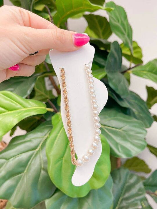 Pearl & Rope Chain Ankle Bracelets