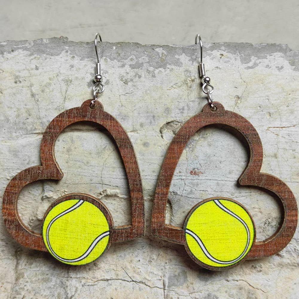 Volleyball Geometry Love Hollow Earrings