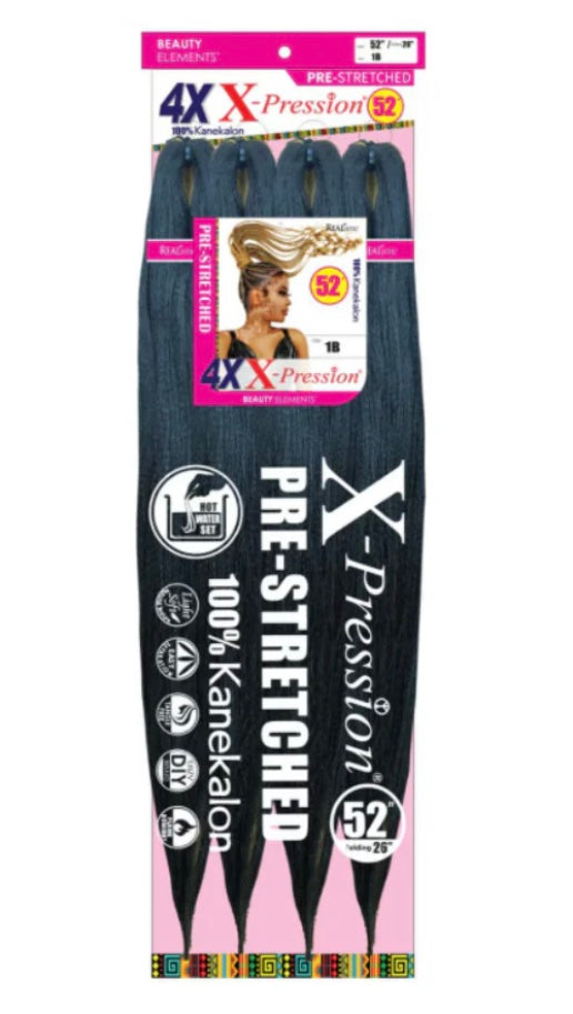 Beauty Elements 4X X-Expression 52" 100%
Kanekalon Pre-Stretched