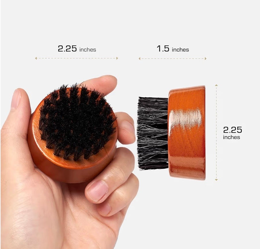 Red by Kiss Beard Brush with 100% Natural Boar Bristles  (Round Mini)