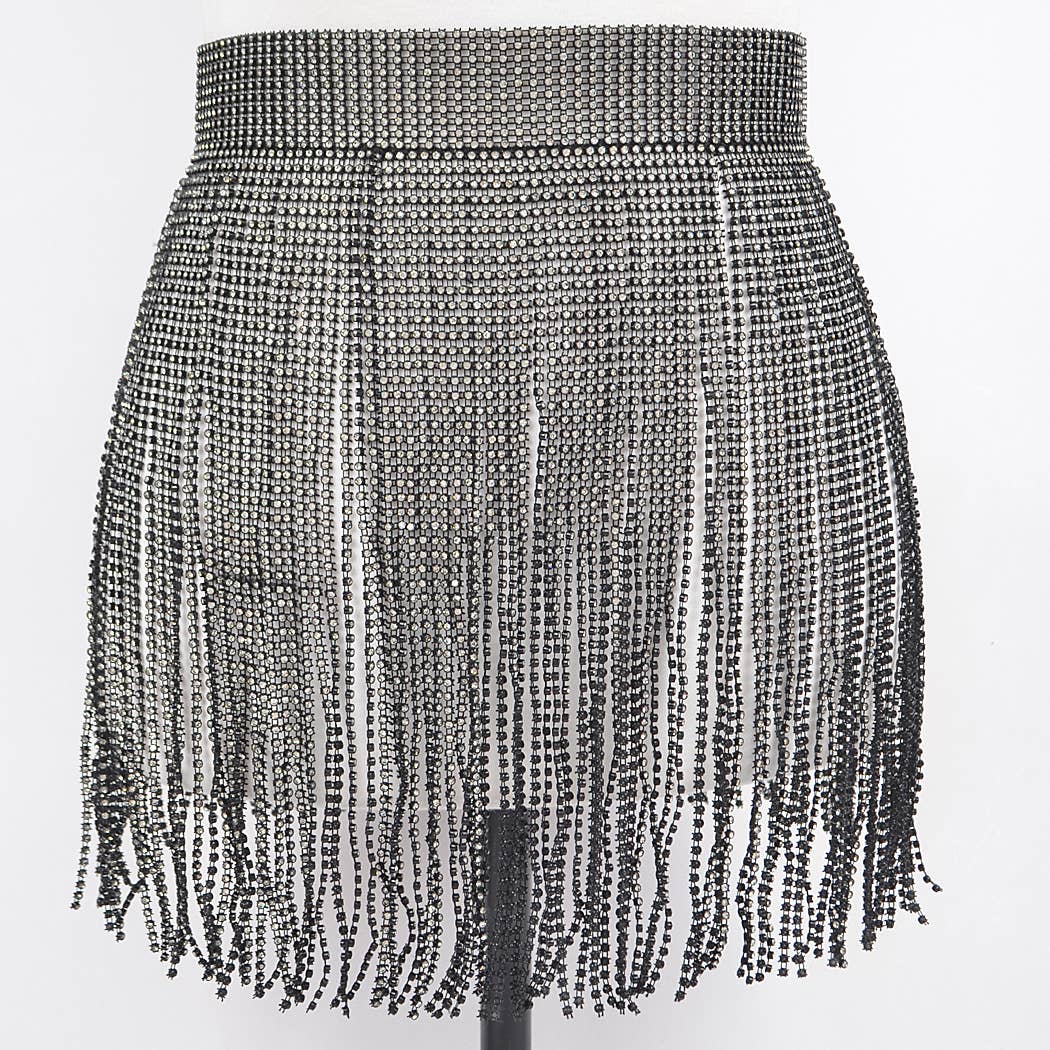 Rhinestone Fringe Belt